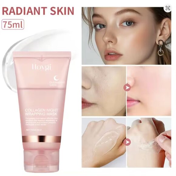 Collagen Overnight Wrapping Peel Off Facial Mask Set Korean Collagen Night Wrap - Picture 2 of 7